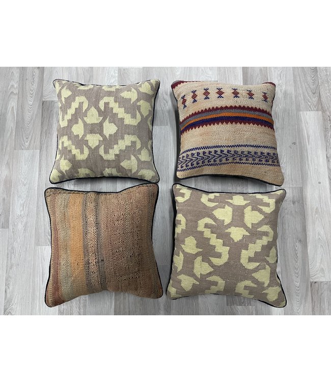 4x kelim kussens ca 45x45 cm met vulling
