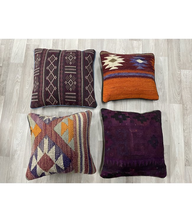 4x kilim cushion cover ca 45x45 cm with filling