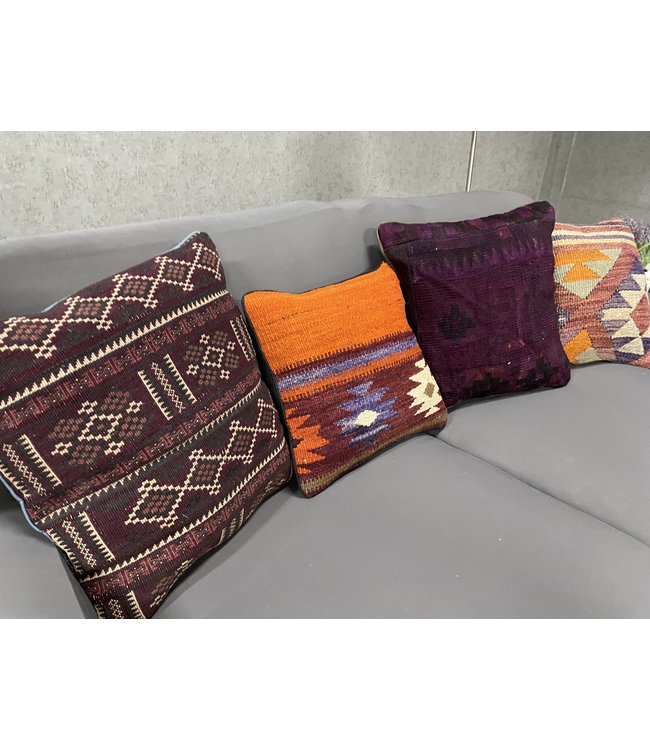 4x kilim cushion cover ca 45x45 cm with filling
