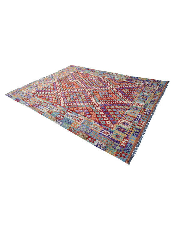 410x305 cm Handgewebte Orientalisch Wolle Kelim Teppich