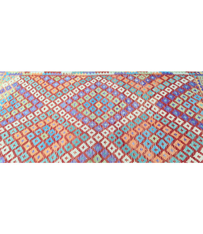 410x305 cm Hand Woven Afghan Wool Kilim Area Rug