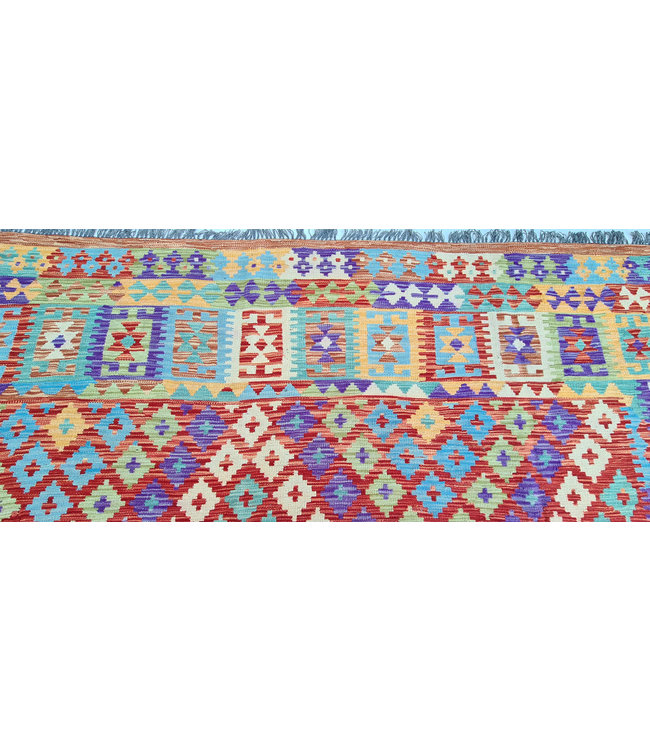410x305 cm Hand Woven Afghan Wool Kilim Area Rug
