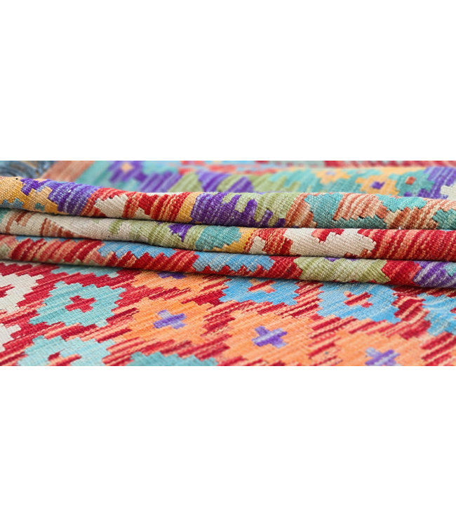 410x305 cm Hand Woven Afghan Wool Kilim Area Rug