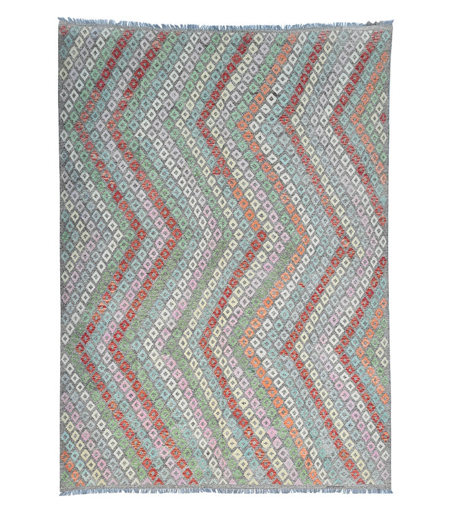 397x310 cm Hand Woven Afghan Wool Kilim Area Rug