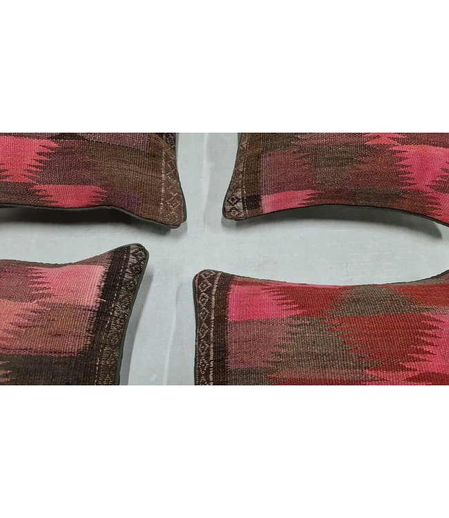 4x kelim kussens modern ca 45x45 cm met vulling