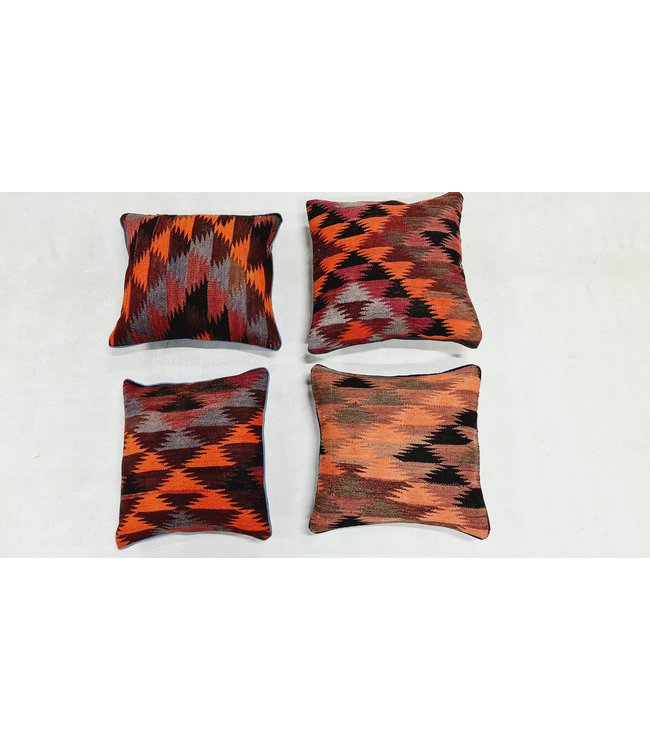 4x kilim cushion cover traditioneel ca 45x45 cm with filling