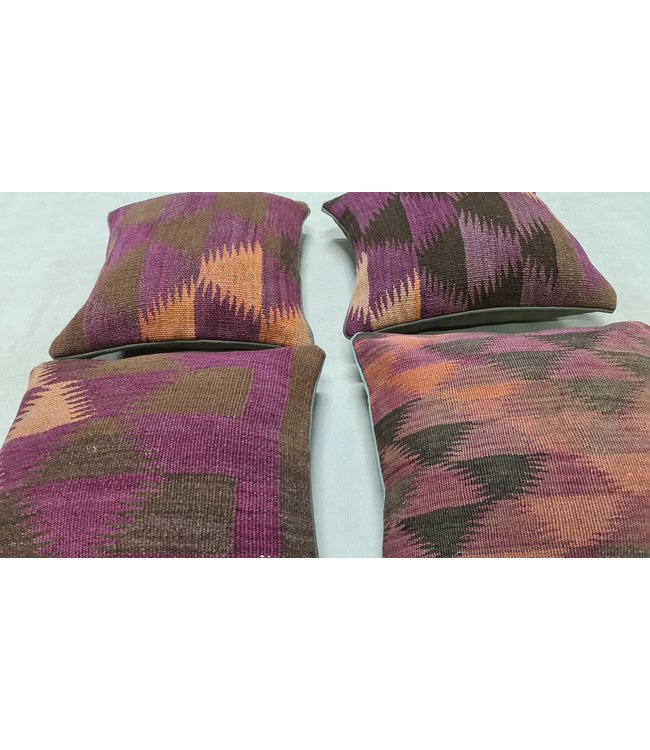 4x kilim cushion cover ca 45x45 cm with filling