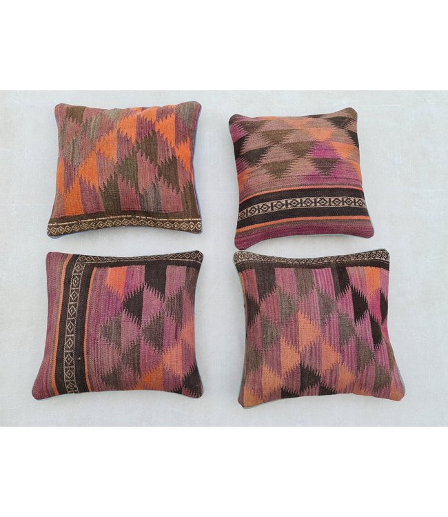 4x kilim cushion cover soumak ca 45x45 cm with filling