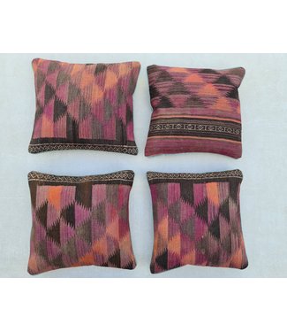 4x kilim cushion cover soumak ca 45x45 cm with filling
