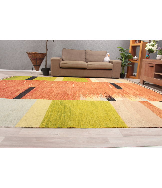 305x254cm Handgemacht modern Wolle Kelim Teppich