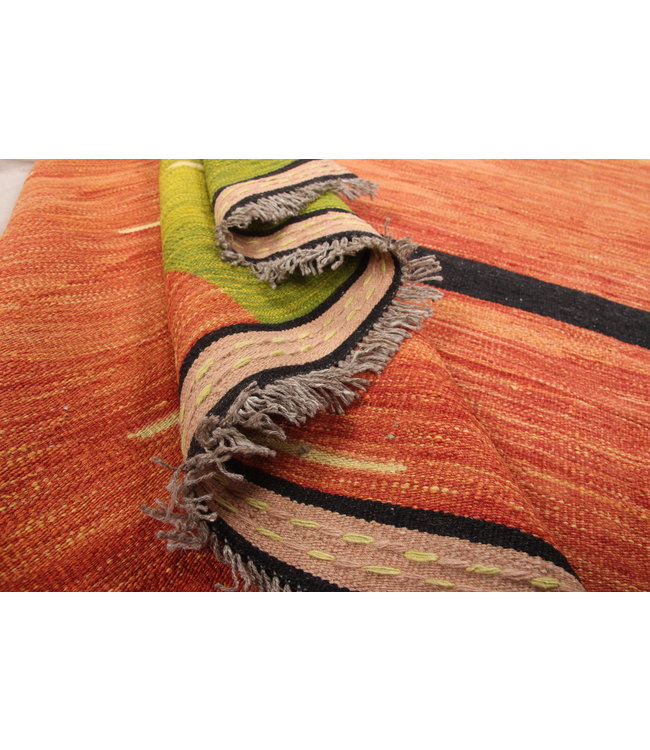 305x254cm Handgemacht modern Wolle Kelim Teppich