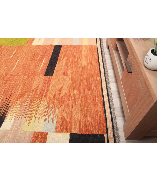 305x254cm Handgemacht modern Wolle Kelim Teppich