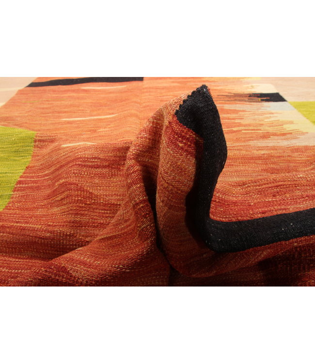 305x254cm Handmade Afghan modern Kilim Area Rug Wool Carpet