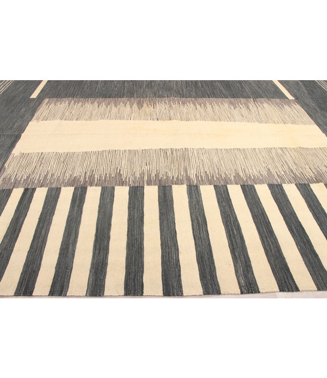 297x205cm Handgeweven modern Kelim Tapijt Wol