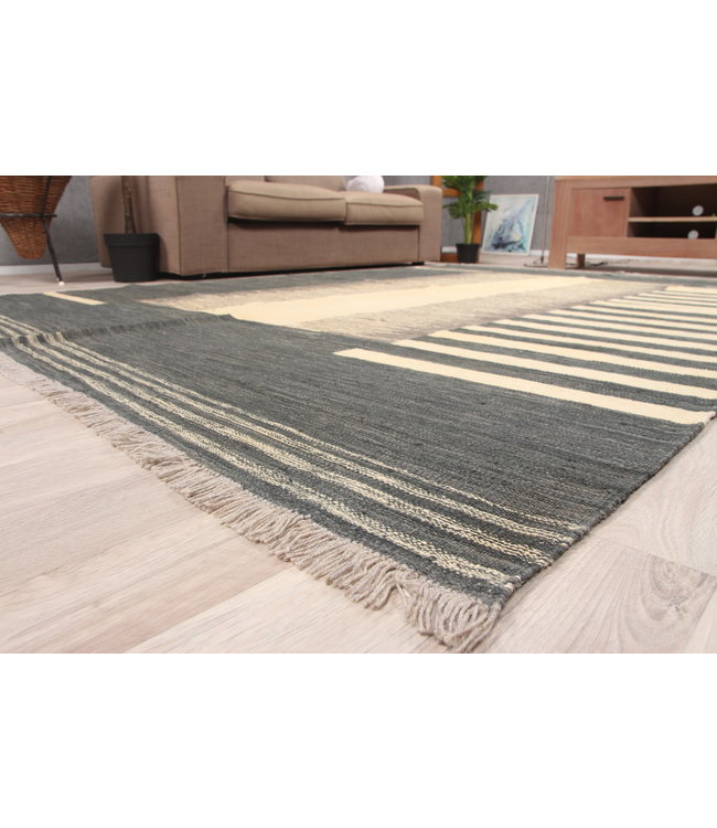 297x205cm Handmade Afghan modern Kilim Area Rug Wool Carpet