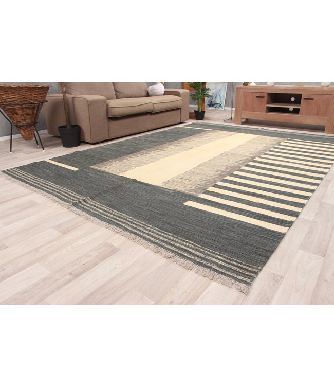 297x205cm Handmade Afghan modern Kilim Area Rug Wool Carpet