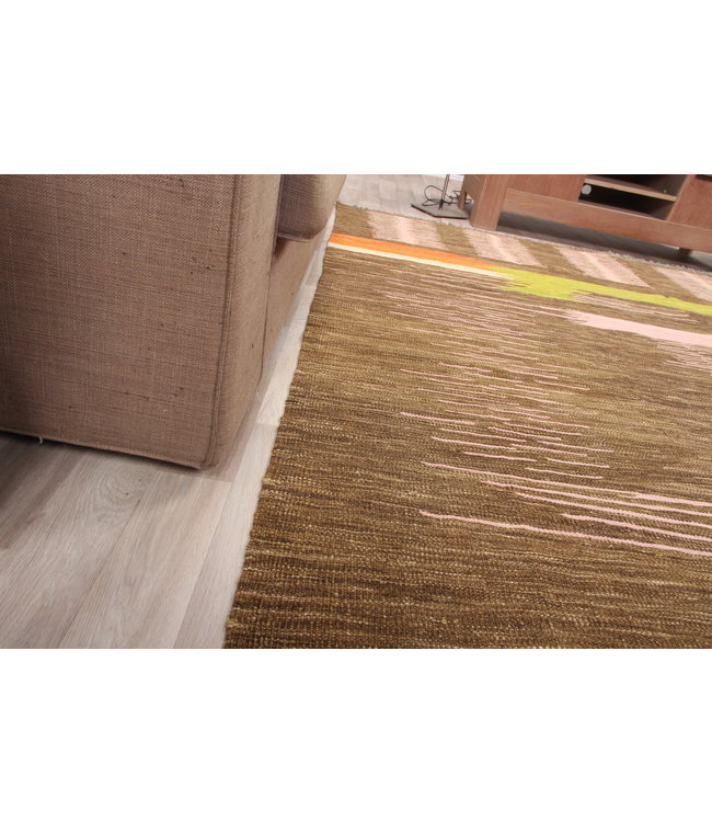 307x252cm Handmade Afghan modern Kilim Area Rug Wool Carpet