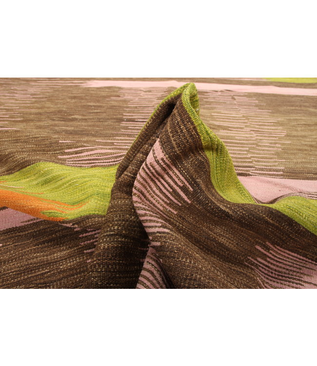 307x252cm Handmade Afghan modern Kilim Area Rug Wool Carpet