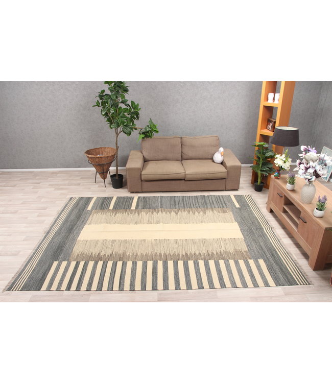 297x205cm Handmade Afghan modern Kilim Area Rug Wool Carpet