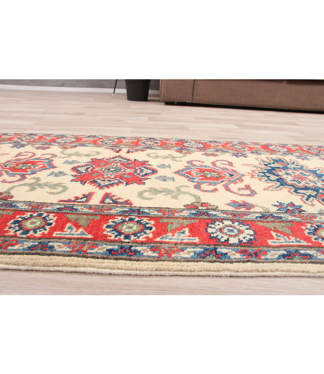 188x65 cm Handgeknüpft Kazak Wolle Läufer Teppich