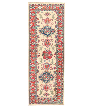 188x65 cm Hand Knotted Kazak Wool  Runner Rug Oriental Carpet