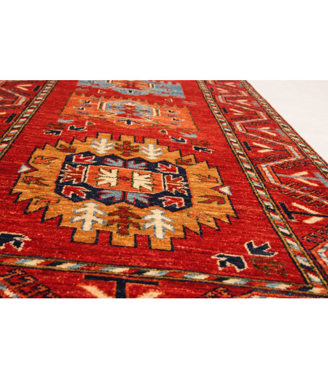 416x90 cm Handgeknüpft Kazak Wolle Läufer Teppich