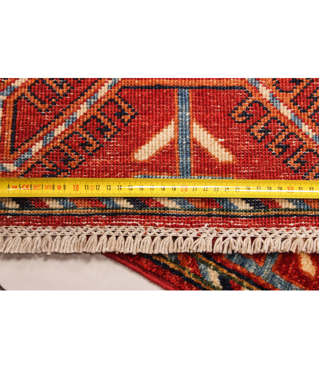 416x90 cm Handgeknoopt Kazak Vloerkleed Wollen Loper Tapijt