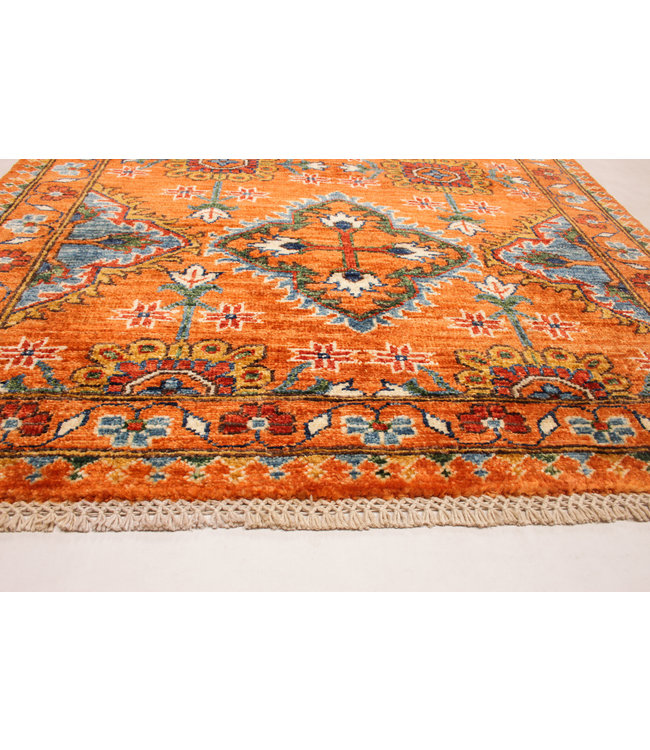 387x93 cm Handgeknüpft Kazak Wolle Läufer Teppich