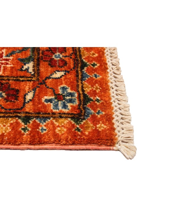 387x93 cm Handgeknoopt Kazak Vloerkleed Wollen Loper Tapijt