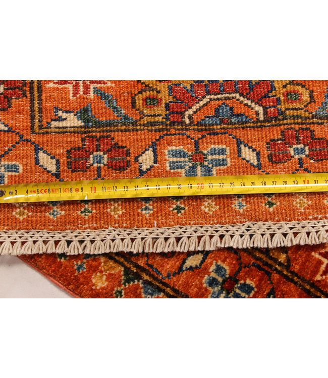 387x93 cm Hand Knotted Kazak Wool  Runner Rug Oriental Carpet