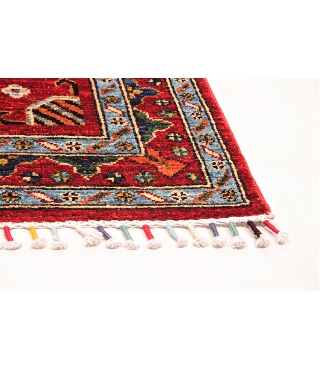 411x93 cm Handgeknoopt Kazak Vloerkleed Wollen Loper Tapijt