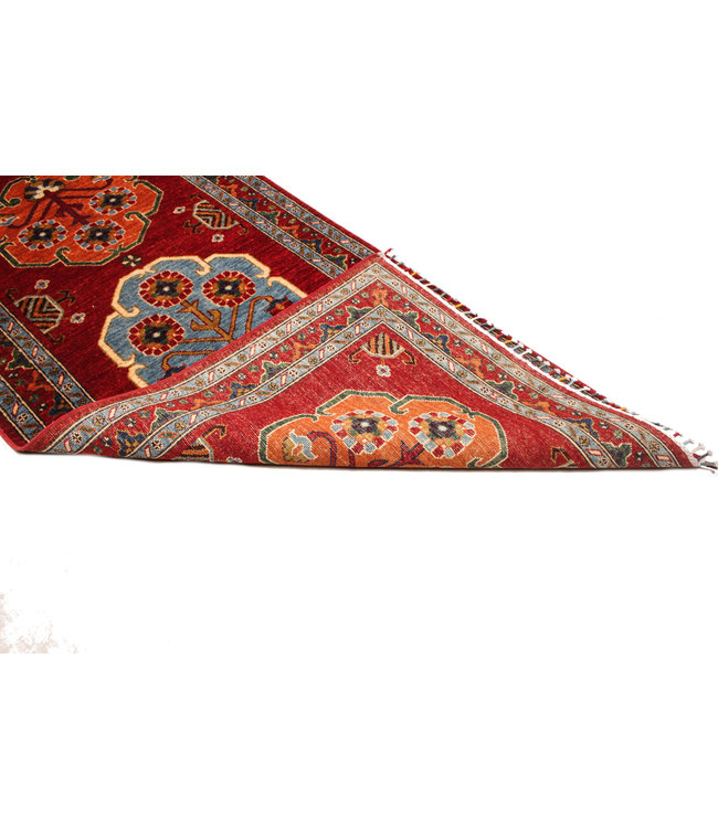 411x93 cm Hand Knotted Kazak Wool  Runner Rug Oriental Carpet