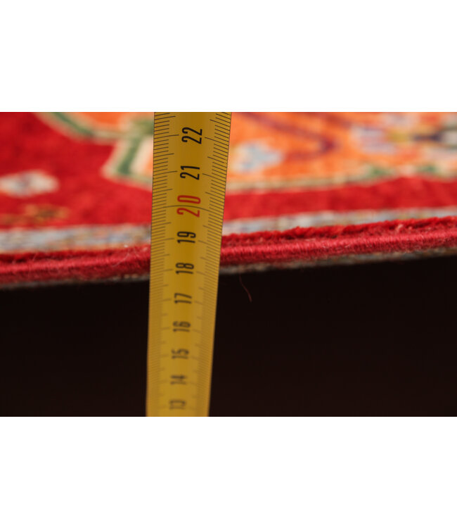 411x93 cm Hand Knotted Kazak Wool  Runner Rug Oriental Carpet