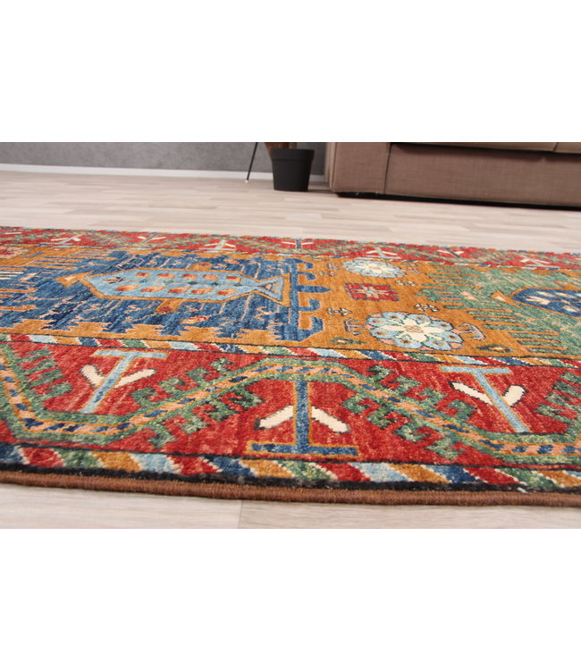 273x81 cm Handgeknüpft Kazak Wolle Läufer Teppich