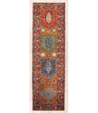 273x81 cm Hand Knotted Kazak Wool  Runner Rug Oriental Carpet