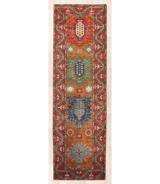 273x81 cm Handgeknüpft Kazak Wolle Läufer Teppich