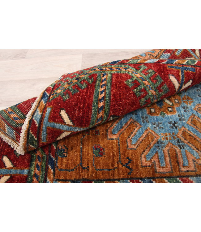 273x81 cm Hand Knotted Kazak Wool  Runner Rug Oriental Carpet