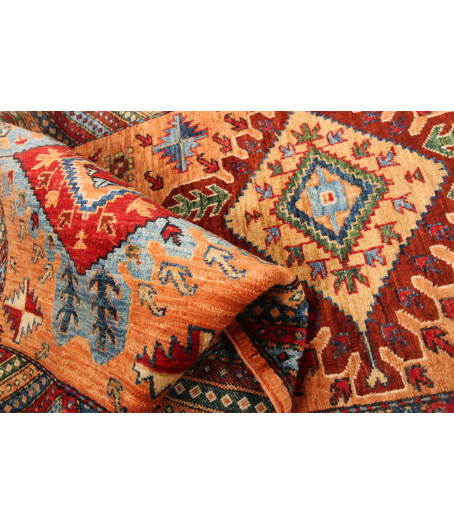 297x80 cm Hand Knotted Kazak Wool  Runner Rug Oriental Carpet