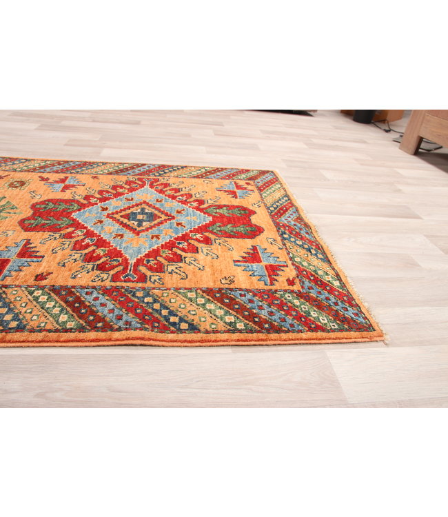 297x80 cm Hand Knotted Kazak Wool  Runner Rug Oriental Carpet
