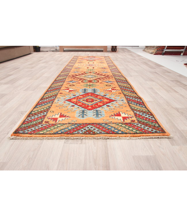 297x80 cm Handgeknüpft Kazak Wolle Läufer Teppich