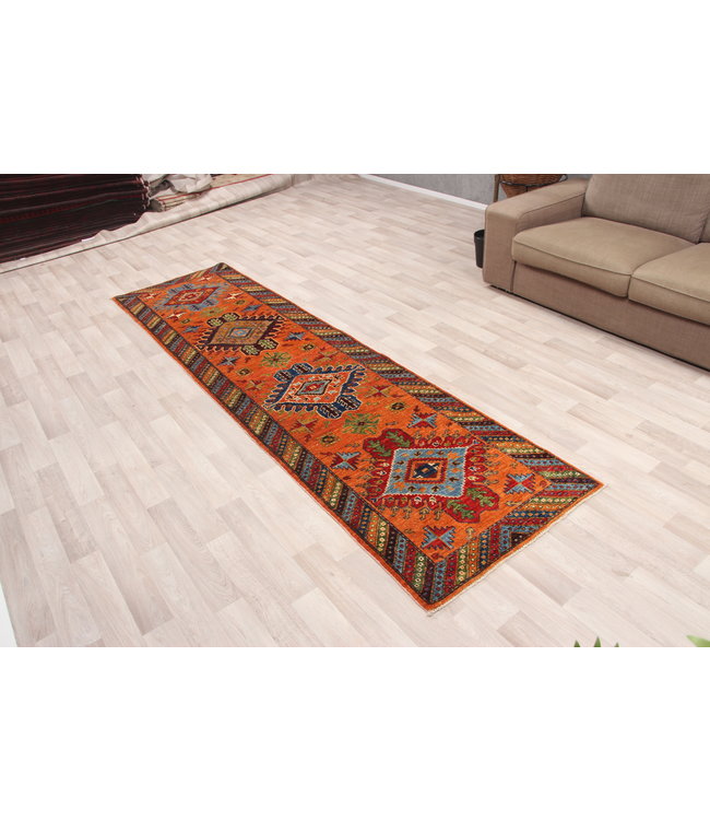 302x83 cm Handgeknüpft Kazak Wolle Läufer Teppich