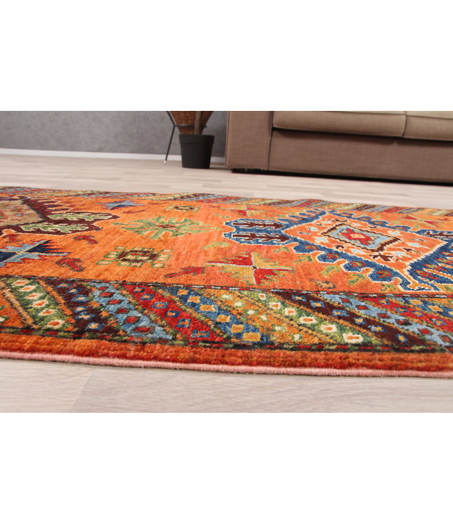 302x83 cm Handgeknoopt Kazak Vloerkleed Wollen Loper Tapijt