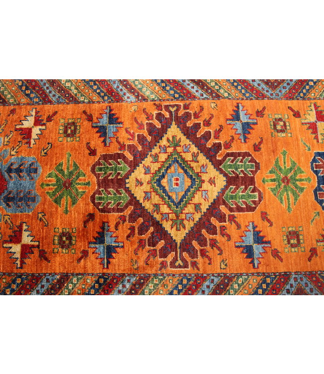 305x82 cm Handgeknüpft Kazak Wolle Läufer Teppich