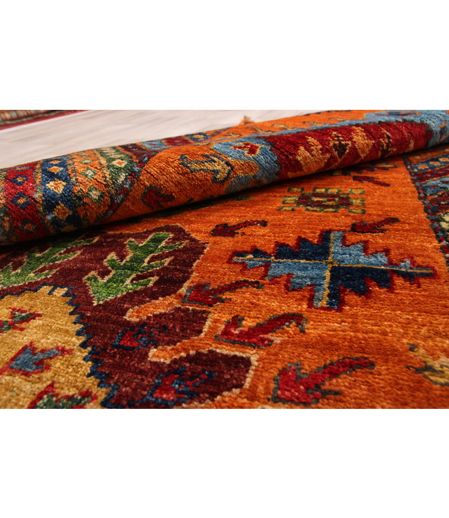 305x82 cm Hand Knotted Kazak Wool  Runner Rug Oriental Carpet