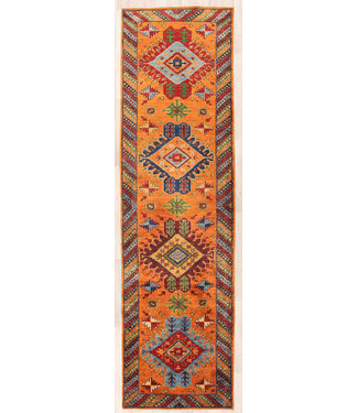 305x82 cm Hand Knotted Kazak Wool  Runner Rug Oriental Carpet