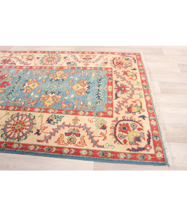 195x80 cm Handgeknoopt Kazak Vloerkleed Wollen Loper Tapijt