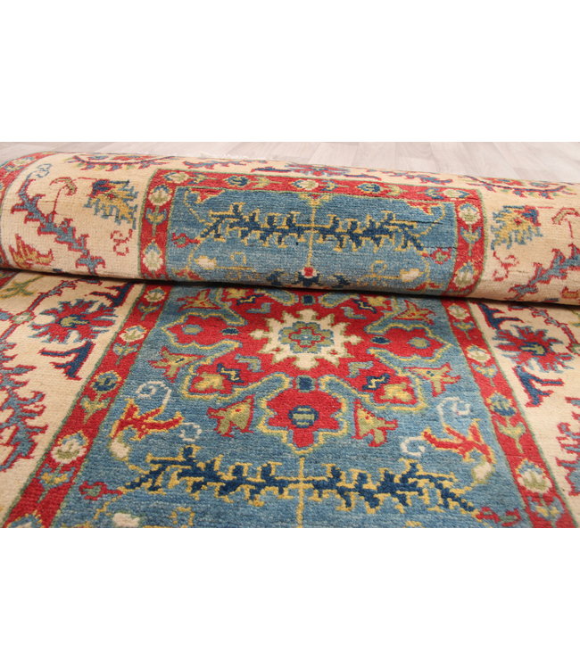 195x80 cm Hand Knotted Kazak Wool  Runner Rug Oriental Carpet