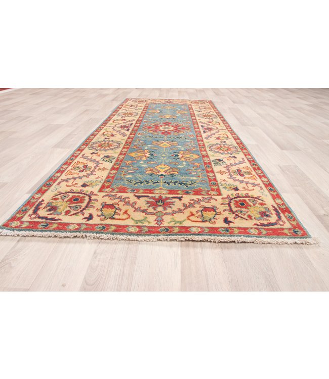 195x80 cm Handgeknüpft Kazak Wolle Läufer Teppich