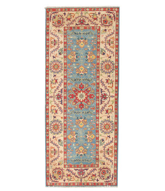 195x80 cm Hand Knotted Kazak Wool  Runner Rug Oriental Carpet