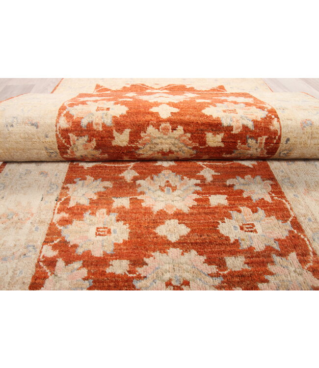 193x74 cm Handgeknoopt Ziegler Vloerkleed Wollen Loper Tapijt